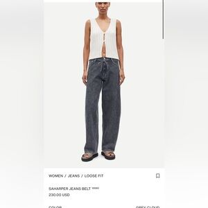 Samsoe Saharper Belt Grey Cloud Loose-Fit Women’s Jeans 🩷